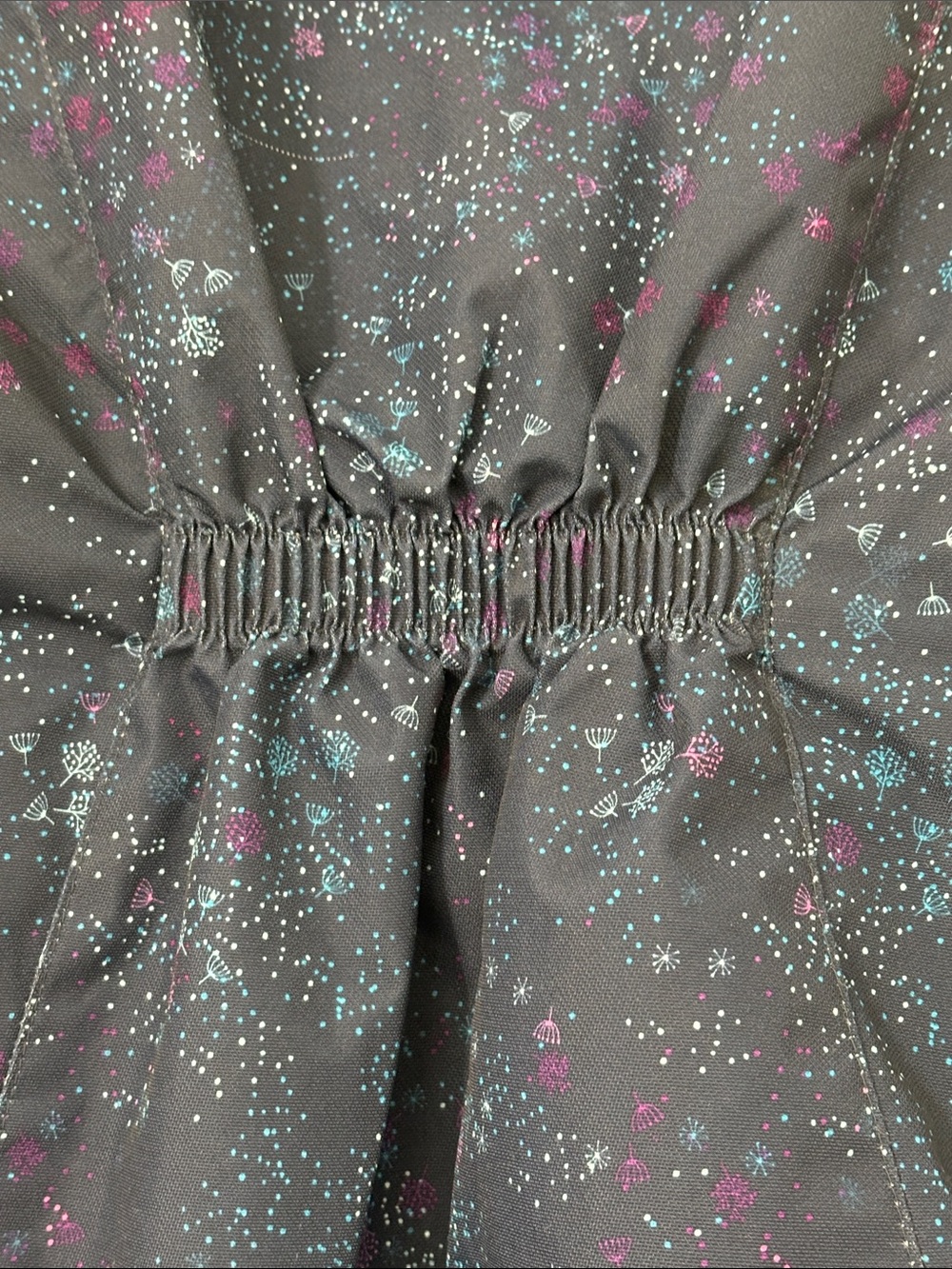 Paradox Girls Jacket Fleece Lined Pockets Hood Navy w/ Tiny Detail Print Large - Picture 5 of 14
